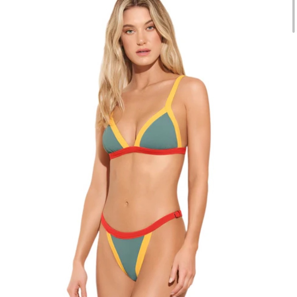 Maaji Green, Yellow, and Red Bikini Set